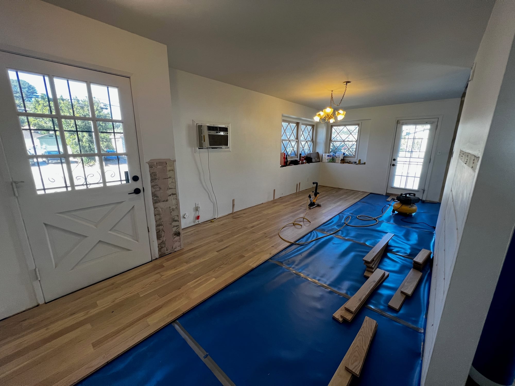 New hardwood flooring installation