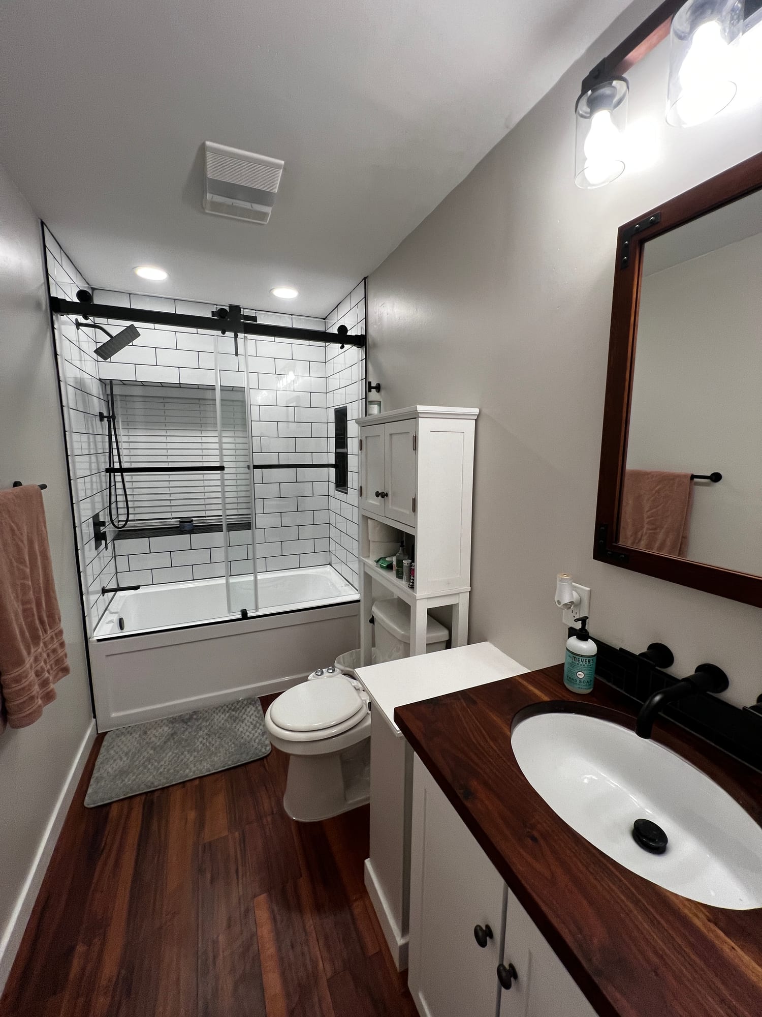 Finished bathroom remodel by Dustin Cody Productions