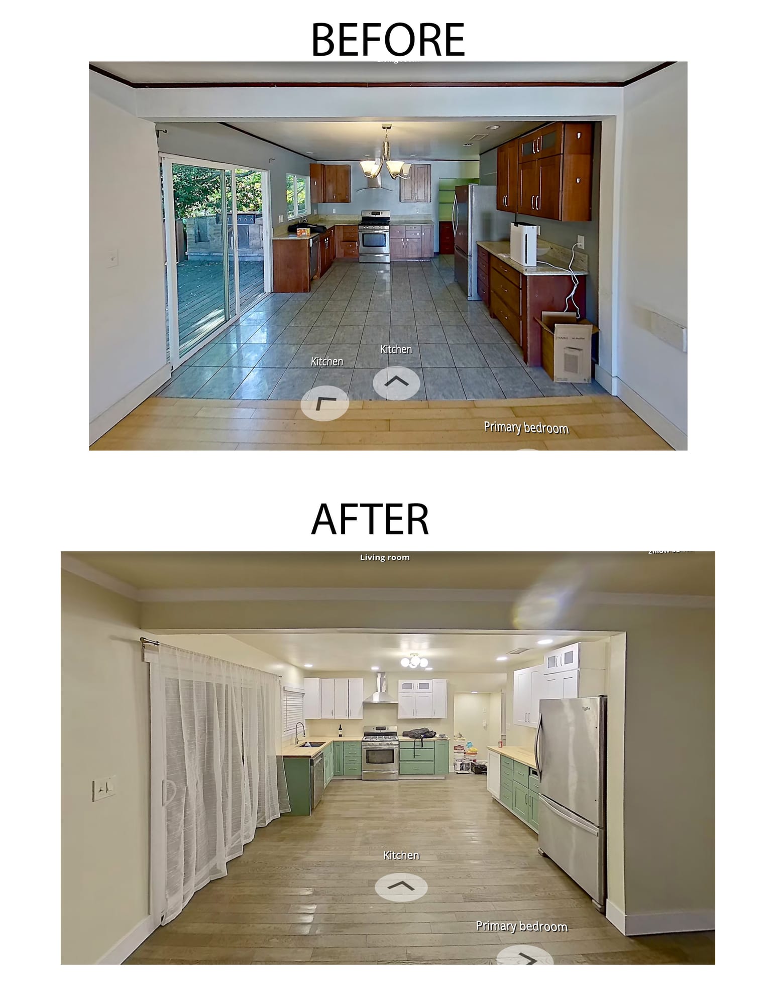 Kitchen remodel before and after